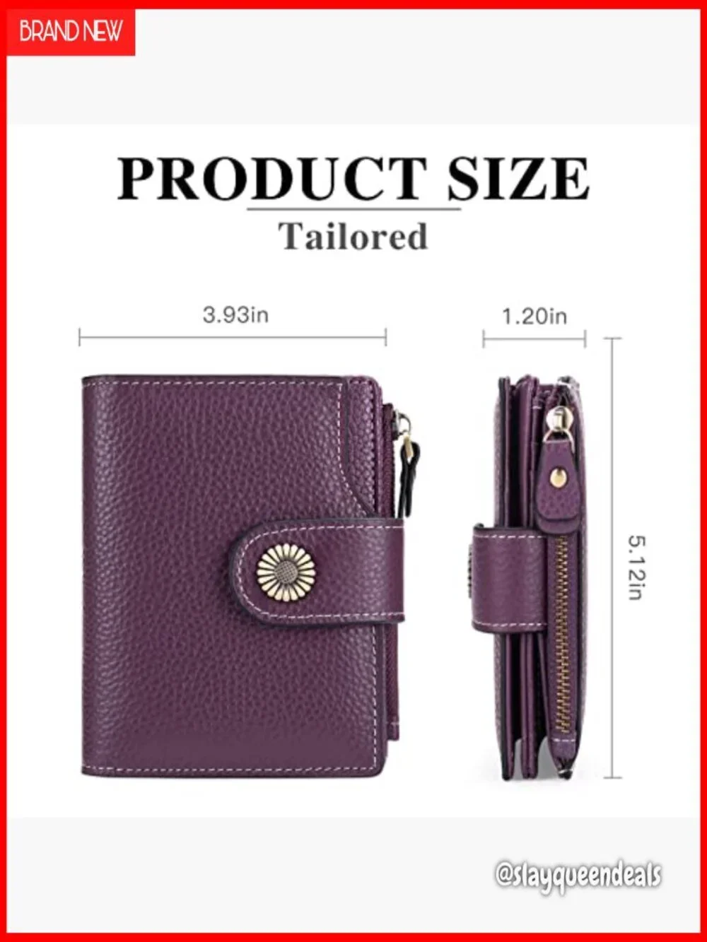Leather Bifold RFID Blocking Compact Women's Wallet with 16 Card Slots